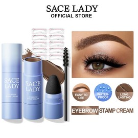 SACE LADY Lasting Eyebrow Stamp Cream with Brush Waterproof Natural Eyebrow Stamp Shaping Stick 0.07Oz - Color: #03