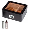 Woodronic Cigar Humidor for 50 Counts with Digital Hygrometer, Crystal