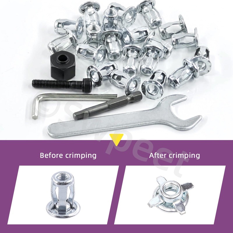 Swpeet 25pcs M6 Jack Nuts and M6 Hand Rivet Nut