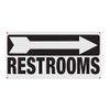 RESTROOM SIGN RIGHT ARROW SIGN (REFLECTIVE, RUST FREE-Aluminum, WHITE, 6X12