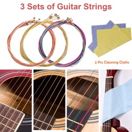 Yumzeco Guitar Accessories Kit, 78 Pcs with Guitar Wall Mount,Guitar Tuner,Guitar Strap,Guitar Capo,3 Set Guitar Strings,10 Guitar Picks,3 in 1 String Winder,Guitar Bridge Pins Saddle and Nuts etc.