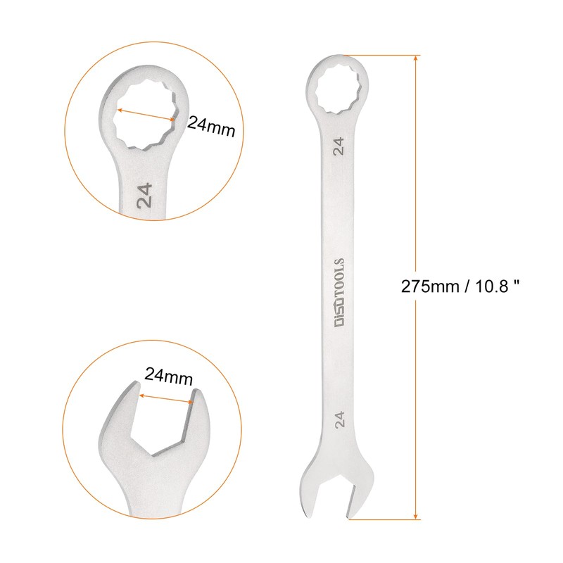 sourcing map 2pcs Thin Combination Wrench Metric 24mm Torx Ended