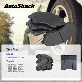 AutoShack Front Ceramic Brake Pad Set Replacement for 1998-2003 Toyota Sienna 4-PC