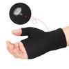 Fingerless Compression Gloves, Black, Elastic Support Wrist Brace, 1 Pair
