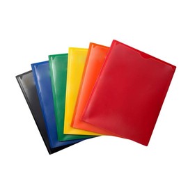 Gifts of Joy 6-Pack Color-Coded Subject Folders - Colour: Clear Front Pocket Folders
