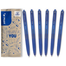 PILOT Super Grip G Retractable Ballpoint Pen, Set of 6 in M (Blue)