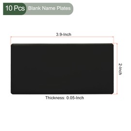 YOKIVE 10 Pcs Anodized Aluminium Laser Engraved Mount Metal Plate Great for DIY, Home, Office, Restaurant （Black，4"x2"）