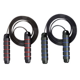 LTHERMELK Speed Rope Springseil 2er Set: Verstellbar, rutschfester Schaumstoffgriff - Leichtes Fitness Seil für Erwachsene, ideal für Ausdauertraining und Seilspringen