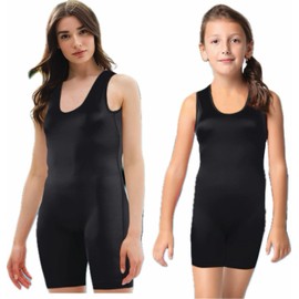 4 Time All American Women’s & Girls’ Black Wrestling Singlet–Comfort, Flexibility, Perfect for Fighting Sports and Training (XS, Girls)