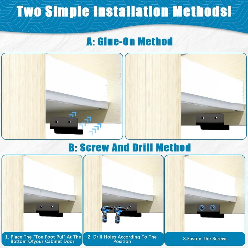 zxbaers Cabinet Foot Pull with Adhesive and Screws, Foot Pull