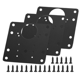 YOBOKO Hinge Repair Plate 9 x 9 cm Stainless Steel Repair Kit with Screws Repair Piece for Cabinet Home Furniture Drawer Boxes Window Side Hinge Plate Cabinet Door Repair Plate (Pack of 3)