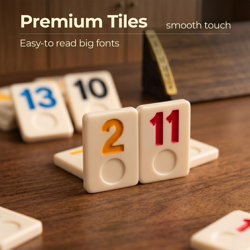 HOROW Rummy Cube Game Set 4 Player Edition, with 4