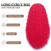 Curly Wig for Women, Hot Pink Wig, 26 inch, Synthetic