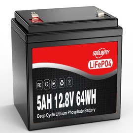 SDULIBITIY 12V 5Ah LiFePO4 Battery 12 Volt Lithium Battery LiFePO4 2000+ Deep Cycle Rechargeable Built-in BMS Battery Perfect for Kids Scooters, Solar, Off-Grid Applications