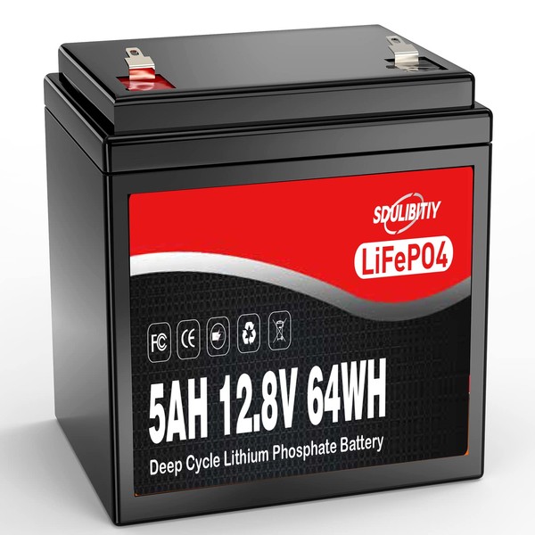SDULIBITIY 12V 5Ah LiFePO4 Battery 12 Volt Lithium Battery LiFePO4