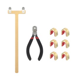 MECCANIXITY Archery Bow Square T-Shape Ruler Tool Nocking Points Pliers Set 33x9mm Turning Bow String Knock Kit for Recurve Compound Bowstrings Archery Accessories (Yellow)