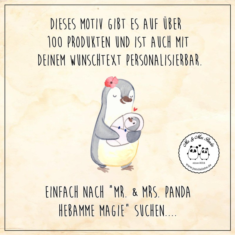 Mr. & Mrs. Panda Tragetasche Hebamme Magie - Geschenk, Berufe,
