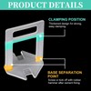 TUAKIMCE Tile Leveling System 2mm, 600pcs Tiles Spacer Clips for