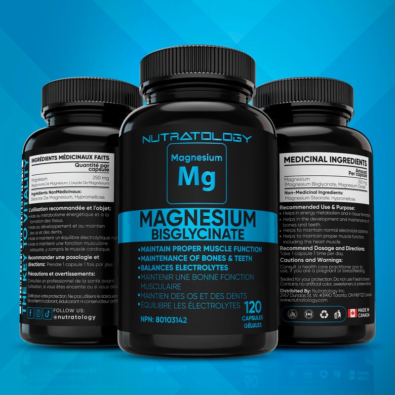 Magnesium Bisglycinate - Relaxes Muscles, Improves Sleep Quality, Enhances Bone