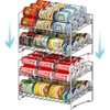 Simple Houseware 2 Tier Stackable Can Rack, Silver, 2 Pack