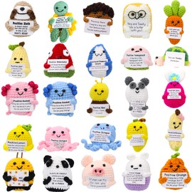 KisSealed Mini Crochet Gift Set,25 Pcs Positive Crochet Animals Bulk