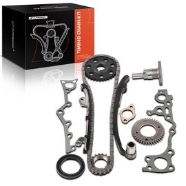 A-Premium 7PCS Engine Timing Chain Kit W/Sprocket & Tensioner & Guide Compatible with Toyota - Tacoma 1995-2004 - L4 2.4L - Replace# 1352375020, 1352974900