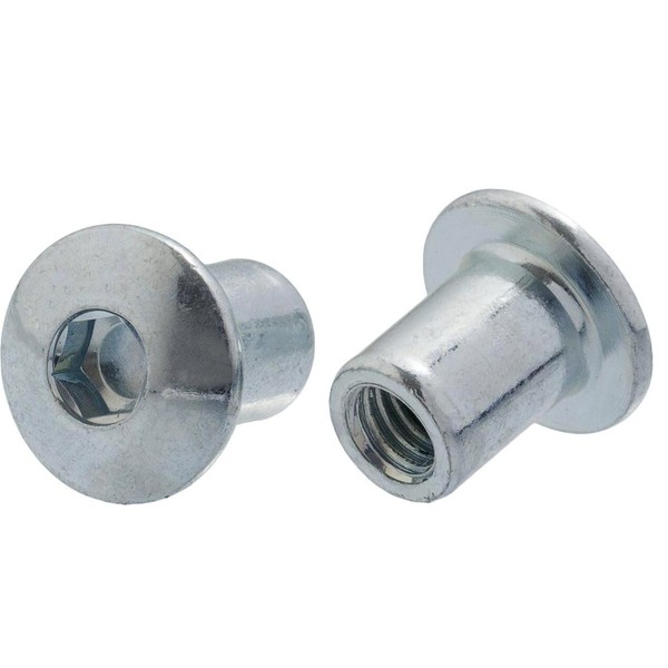M6 x 10mm x 15mm, Nickel Sleeve Nut With Round