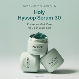 Arencia Glow Hyssop Overnight Face Mask Serum - hydrating & Anti-Aging Serum for younger looking Korean Glass Skin, Vitamin A, C, E, Niacinamide, Pept