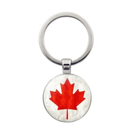 5Packs Canada Maple-Leaf Flag Keychain - Canadian Maple Leaf Key Chain Keyring Keychain