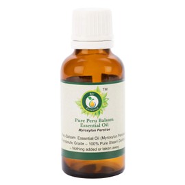 R V Essential Pure Peru Balm Essential Oil 15 ml (0.507 ounces) - Myroxylon Pereirae (100% Pure and Natural Steam Distillated) Pure Peru Balm Essential Oil