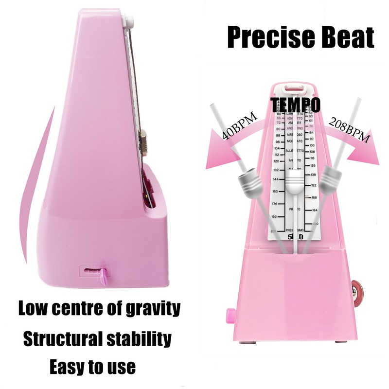 SOLO Mechanical Metronome with Accent Bell, Universal Metronome Precise Beat,