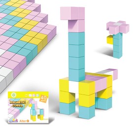 Lemmy Magnetic building blocks, with a total of 40 colourful building blocks for boys and girls from 3 years (learning toy). (40 pieces)
