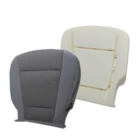 Vigoraze Front Driver Side Bottom Cloth Seat Cover Gray & Driver Side Foam Compatible with Ford F250 F350 F450 F550 2017 2018 2019 2020 2021