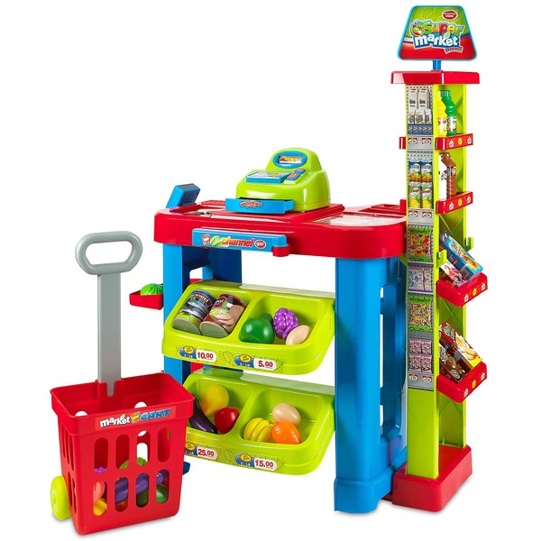 MEDca Creative Time Kids Supermarket Super Fun Playset with Shopping Cart