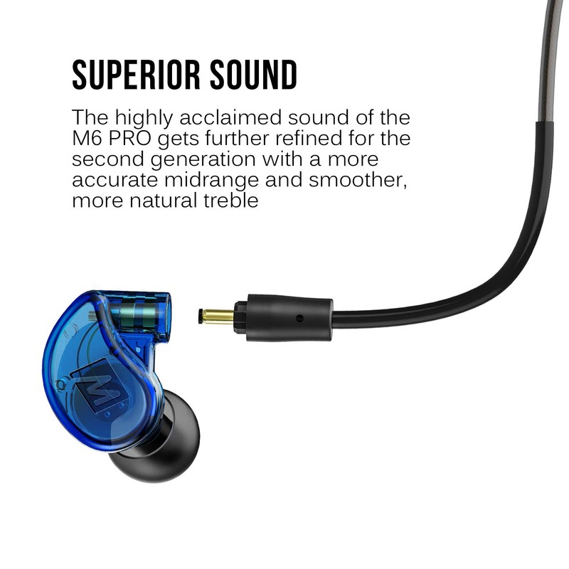 MEE audio - M6 PRO 2nd Generation Universal-Fit Noise-Isolating Musicians'