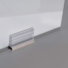 Large Magnetic Sneeze Guard Holder™, Stable Glass Stands to Fasten Acrylic Panels & Plexiglass Sheets 3/16" to 1/4" Thick, 3" L x 1.5" H, 10 Pack