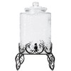 TableTop King 5 Gallon Hammered Glass Beverage Dispenser with Metal