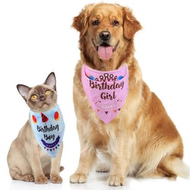 Jovono Dog Cat Bandana Blue Cute Boys Party Triangle Bibs Accessories for Small Medium Dogs Cats Puppy Pets (Blue)