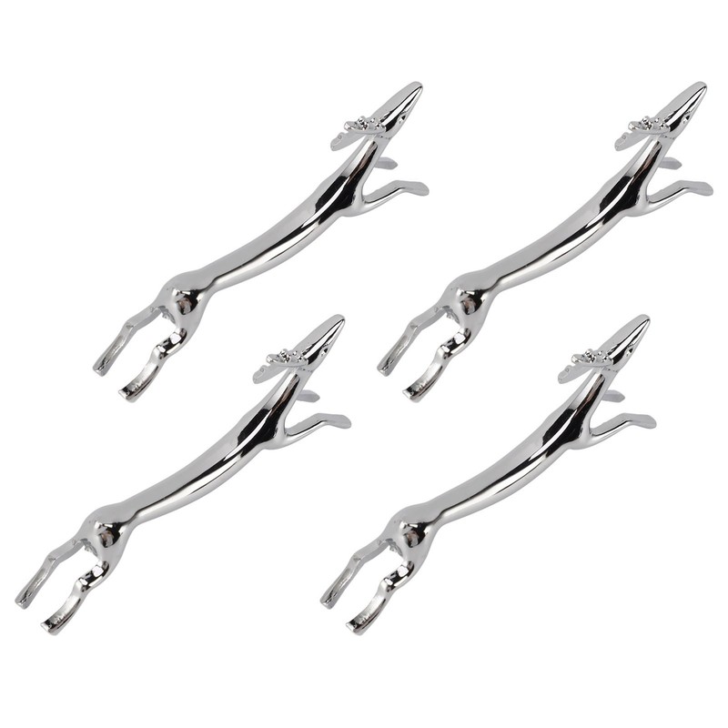 4PCS Cutlery Rest Silver Chopstick Stand Electroplated Polished Zinc Alloy