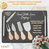 Slate Cheese Board Set w/Easy Carry Handles (14” x 10”,