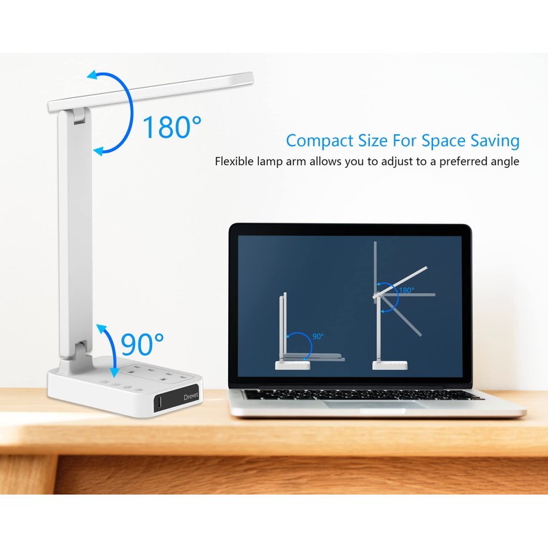 Drevet LED Desk Lamp, Desk Light with 1 USB Charging