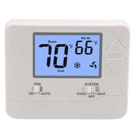 Wengart Non-Programmable Thermostat for Home,1 Heat/1 Cool with LCD Green Backlight Screen,Compatible with Single Stage Systems White (601_Blue)