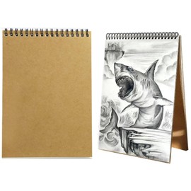Cisixin A4 Sketchbook, 160GSM/32 Sheet Sketch Pad, Thick Sketch Paper, Kraft Cover, for Drawing and Sketching