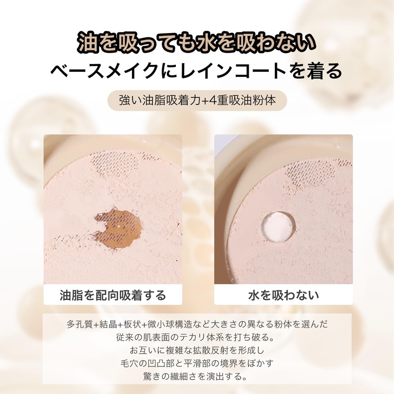 KIADZIE ルースパウダー ナチュラル ライトスキン パープル 毛穴ぼかし 皮脂テカリ防止 メイク仕上げ用 フェイスパウダー（03-パープル）