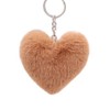 Uposao Heart-shaped plush key ring, soft hair ball, fluffy pompoms,