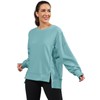 Nirovien Womens Oversized Crewneck Sweatshirt Side Slit Long Sleeve Pullover