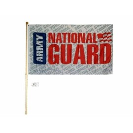 5' Wood Flag Pole Kit Bracket With 3x5 Army National Guard Letters Flag