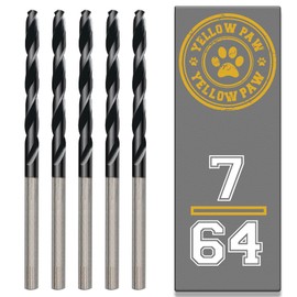 7/64 Inch Drill Bit (5 Pack) Industrial Grade M35 Cobalt Titanium Aluminum Nitrite - 7/64" Diameter & Total Length of 2-5/8" with Working Length of 1-1/2" Easily Drill Into Metal, Steel, & Aluminum