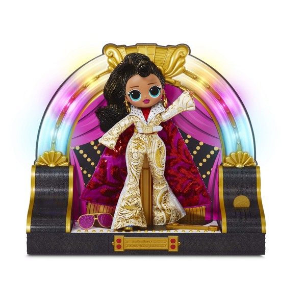 LOL Surprise! OMG Remix 2020 Collector Edition Jukebox B.B. with Token-Triggered Music, Colorful Lights, White and Gold Classic Rock Outfit, Flashy Accessories | Kid Girls 4-15 Years Old
