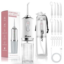 Irrigador bucal de agua,limpiador dental con 3 modos y 8 boquillas,water flosser carga,250 ml portátil inalámbrico,IPX7 impermeable,Apto para varios miembros de la familia,viaje y ducha